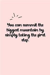 You can summit the biggest mountain by simply taking the first step. Dot Grid Bullet Journal