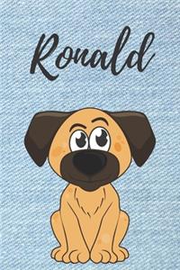 personalisiertes Notizbuch Hunde / Malbuch / Kritzelbuch / Tagebuch / Notizheft / Journal / DIN A5 / Geschenke Ronald