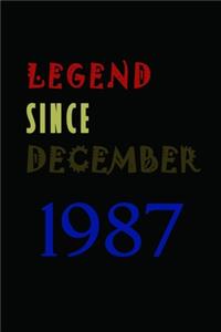 LEGEND SINCE DECEMBER 1987 Notebook Birthday Gift