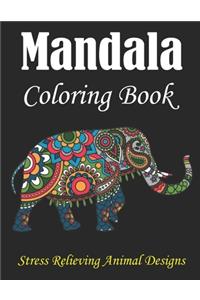 Mandala Coloring Book, Stress Relieving Animal Designs