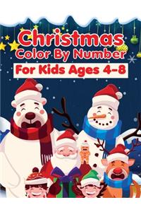 Christmas Color By Number For Kids Ages 4-8