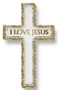 I love jesus gold glitter cross blank journal