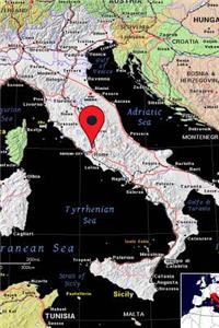 Rome, Italy Pinned on a Map Journal