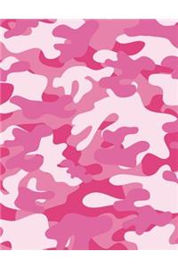 Camouflage Pink Notebook - 4x4 Graph Paper