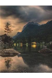 Thunderstorm Island Lake Mountains Nature Trees Clouds Night Peace Beauty