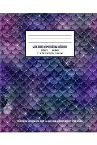 Blue Lavender Mermaid Scale Sparkle Composition Notebook