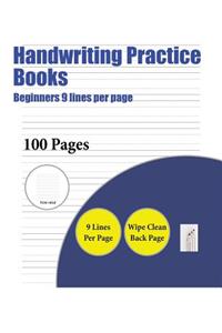 Handwriting Practice Books (Beginners 9 lines per page)