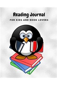 Reading Journal for Kids and Book Lovers: Book Review Tracker, Bookworm Penguin