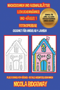Nachzeichnen und Ausmalblätter (Lebkuchenmänner und -häuser 1)