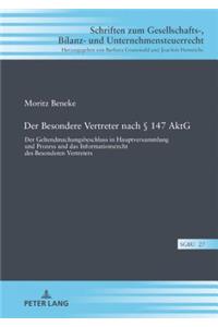 Der Besondere Vertreter Nach § 147 Aktg