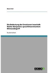 Die Bedeutung der Emotionen innerhalb Walter Benjamins sprachtheoretischem Mimesisbegriff
