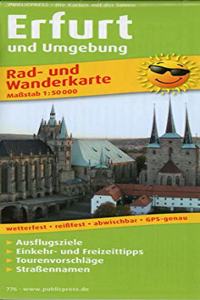 Erfurt and surroundings, cycling and hiking map 1:50,000