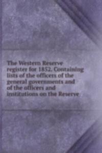 THE WESTERN RESERVE REGISTER FOR 1852.