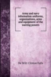 Army and navy information uniforms, organizations, arms and equipment of the warring powers