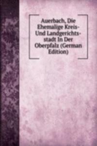 Auerbach, Die Ehemalige Kreis- Und Landgerichts-stadt In Der Oberpfalz (German Edition)