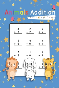 Animals Addition Coloring Book