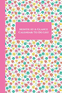 Month At-A-Glance Calendar/To Do List (Daisies-Pink)