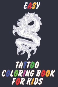 Easy tattoo coloring book for kids