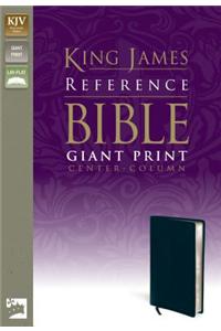 KJV, Reference Bible, Giant Print, Bonded Leather, Navy, Red Letter Edition