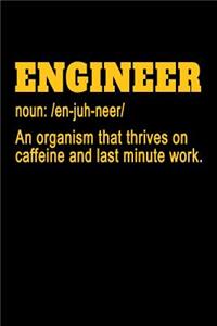 Engineer Noun An Organism that Thrives on Caffeine and Last Minute Work