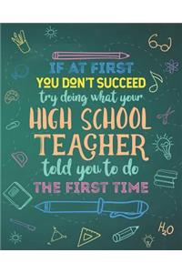 If At First You Don't Succeed Try Doing What Your High School Teacher Told You To Do The First Time