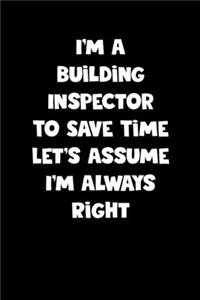 Building Inspector Notebook - Building Inspector Diary - Building Inspector Journal - Funny Gift for Building Inspector