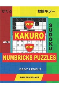 200 Kakuro sudoku and 200 Numbricks puzzles easy levels.