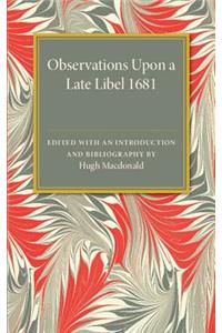 Observations Upon a Late Libel