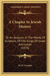 A Chapter In Jewish History