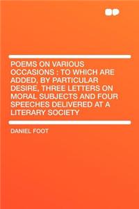 Poems on Various Occasions