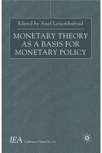 Monetary Theory as a Basis for Monetary Policy