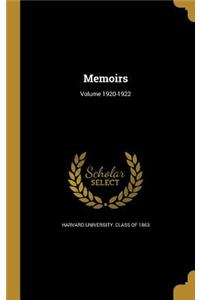 Memoirs; Volume 1920-1922