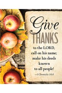 Give Thanks Apples Thanksgiving Bulletin Large (Pkg of 50)