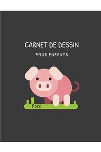 Carnet de dessin pour les enfants Porc