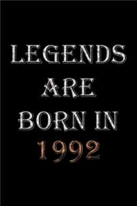 Legends Are Born In 1992 Notebook