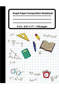 Graph Paper Composition Notebook 5 x 5 - 8.5