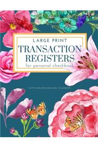 Transaction Registers with 2019-2020-2021-2022 Calendars