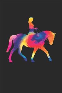 Tie Dye Horse Riding Notebook - Sports Gift for Horse Rider - Horse Riding Journal - Horse Riding Diary