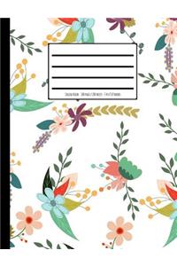 Retro Colourful Flowers Composition Book