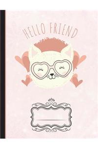 Hello Friend Cat Composition Notebook