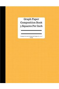 Orange Graph Paper Composition Book 5 Square Per Inch/50 Sheets/100 Pg 8.5 X 11