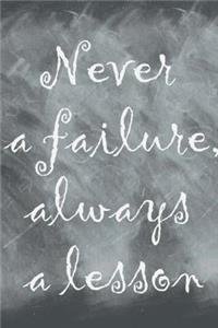 Never a Failure, Always a Lesson