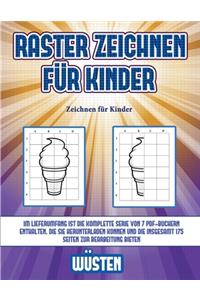 Zeichnen für Kinder (Raster zeichnen für Kinder - Wüsten): Dieses Buch bringt Kindern bei, wie man Comic-Tiere mit Hilfe von Rastern zeichnet