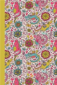 Journal: Dragons (Yellow) 6x9 - Graph Journal - Journal with Graph Paper Pages, Square Grid Pattern