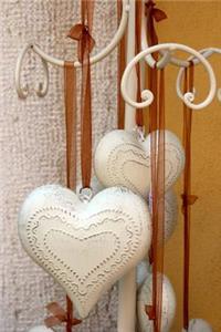 Hanging White Tin Hearts Journal
