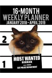 2018-2019 Weekly Planner - Most Wanted Birman