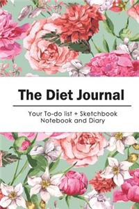 The Diet Journal: Pink Vintage Flower Diet Journal 100 Days Make the Difference (Size 6x9)