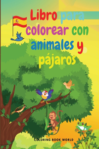 Libro para colorear con animales y pájaros