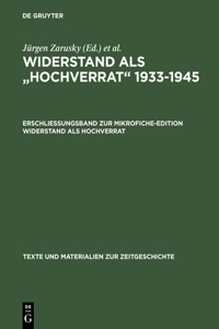 Erschließungsband Zur Mikrofiche-Edition Widerstand ALS Hochverrat