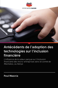 Antécédents de l'adoption des technologies sur l'inclusion financière